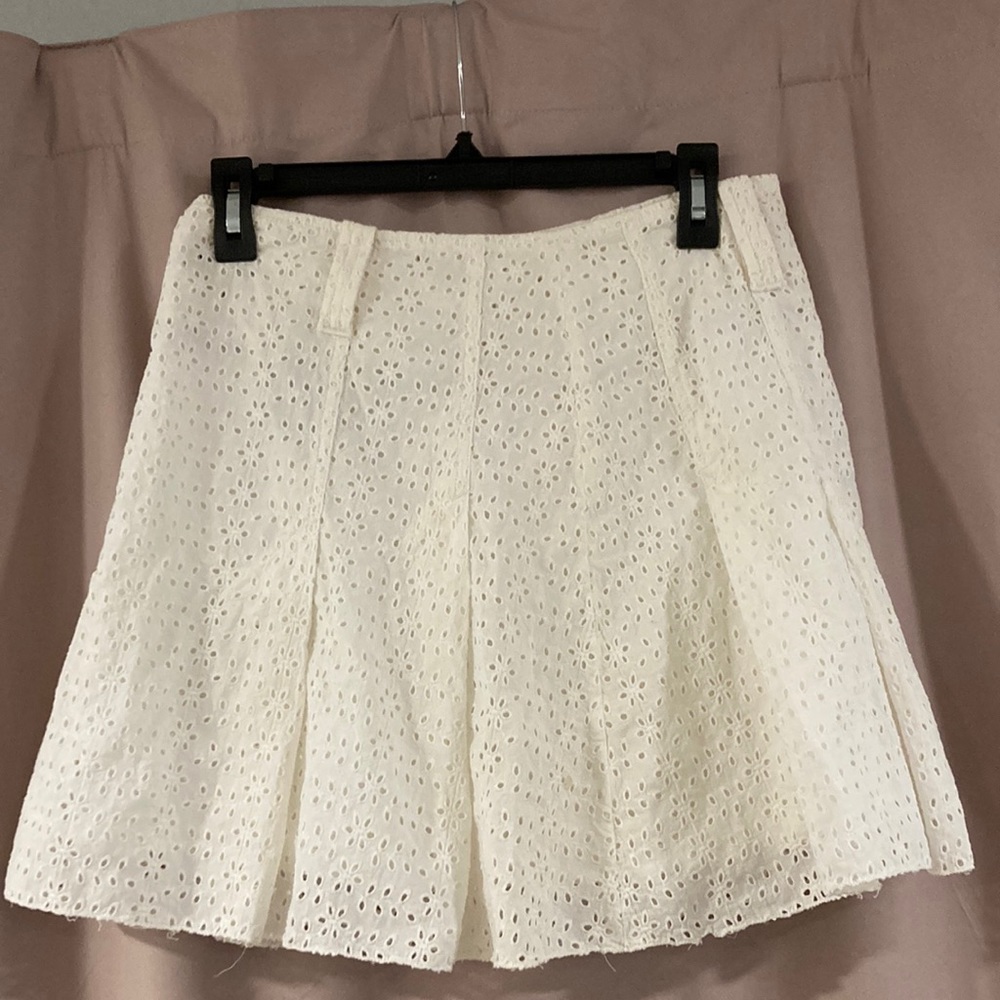 Burberry white eyelet skirt.